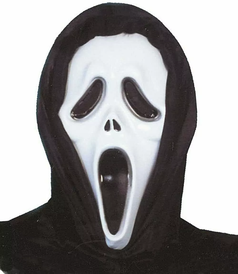 CARNEVALE HALLOWEEN MASCHERA TIPO SCREAM IN PLASTICA GHOSTFACE SCARY MOVIE | eBay