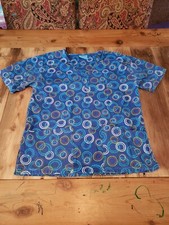 Geometric The Scrub Co Top Uniforms Womens Shirt Workwear Size M Medium Circles