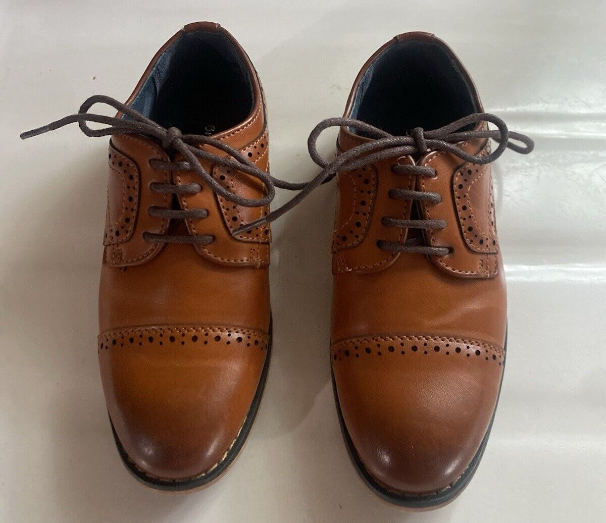 Bruno Marc Brown Tan Leather Dress Shoes Boy Shoes -Size 11 