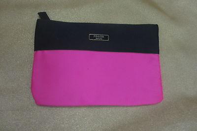 PRADA PARFUMS- bright pink & black textile pouch- Bag- Purse 