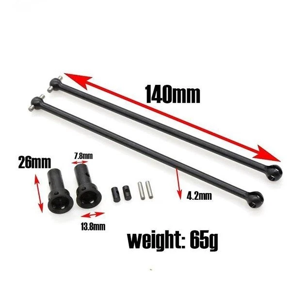 HOBAO 92003 SST 1/8 Scale Racing Truck - Front Wheel CVD Drive Shaft Set (Pair) - Image 2 of 4