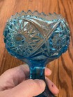 Kemple Glass Works Blue Candy Dish “No 7 Toltec” Black Light Reactive — photo 7