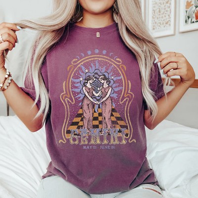 Gemini Zodiac Comfort Tee Celestial Vintage Style Soft Cotton Shirt