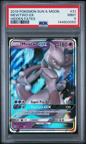 Mewtwo Gx 31/68 PSA 9 Hidden Fates #31 Pokemon
