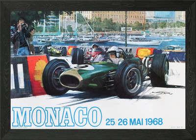 1968 MONACO Grand Prix Framed Wall Art Poster Canvas Print Picture