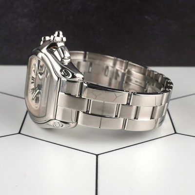 Cartier 43mm Roadster XL Chronograph Silver Dial Steel Men's Watch