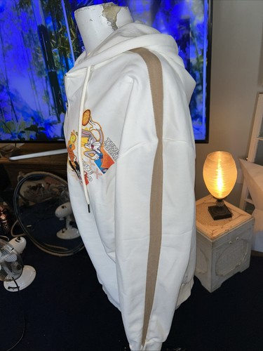 Shein X Space Jam Tune Squad Licenciado Cremallera Completa Sudadera con Capucha Blanca Para Hombres S - Imagen 2 de 6