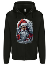 Christmas Samurai Shogun MMA Warrior Mens Zip Up Hoodie