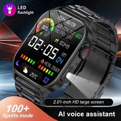 Military Smart Watch for Men(Answer/Make Calls) Rugged Tactical Fitness Tracker