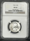 1964 P ** Washington Silver Quarter ** NGC MS66 **