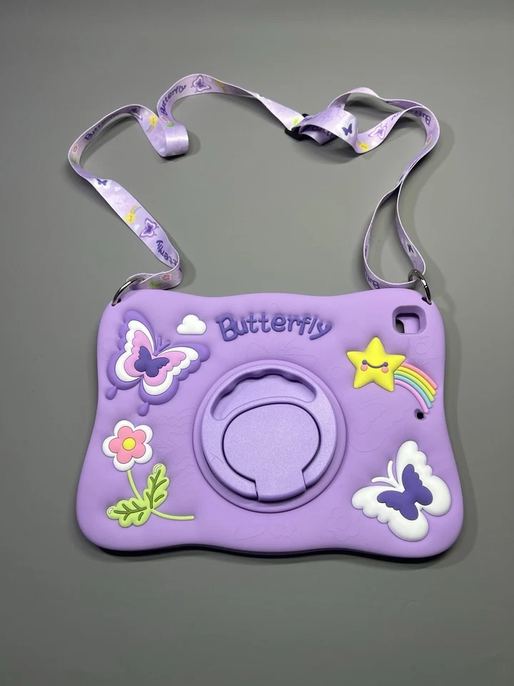 Butterfly Soft Silicone Case Cute Star Cover Stand With Strap for iPad 9.7 Inch - Image 2 of 4