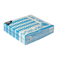 Papstar Servietten Oktoberfest Bayrisch Blau 1/4 Falz 40X40Cm 3-Lagig 50 Stck