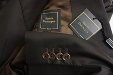 Sartoria Partenopea Solid Brown Wool 2 Pc Suit Jacket Pants 44R 54EU NEW