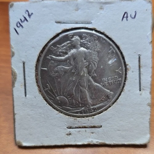 Liberty Walking 1942 Half Dollar Silver Circulated AU 50C US Coin