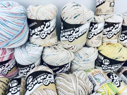 Large Lot Sugar 'N Cream Cotton +Scrub Off +Peaches & Cream DESTASH VTG Yarn image 3
