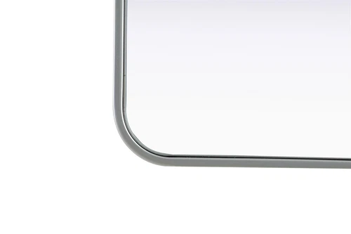 Elegant Decor Contour Metal Rectangle Mirror 28X42 In Silver - Picture 9 of 11