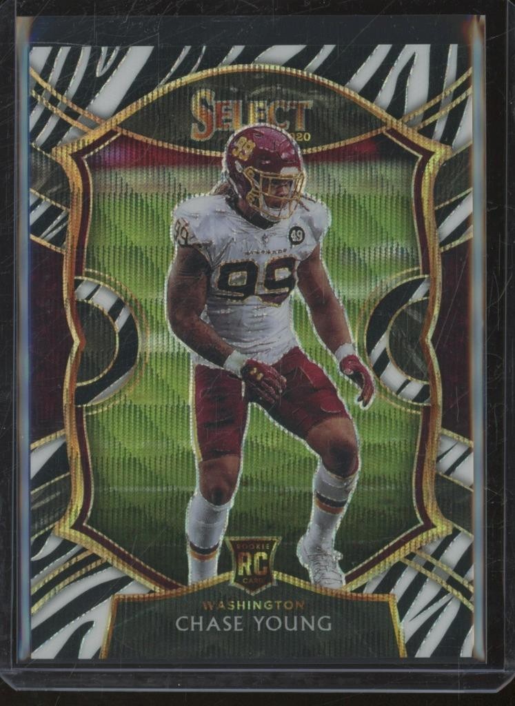 2020 Panini Select CHASE YOUNG #64 RC Rookie Concourse ZEBRA Prizm SSP LH5