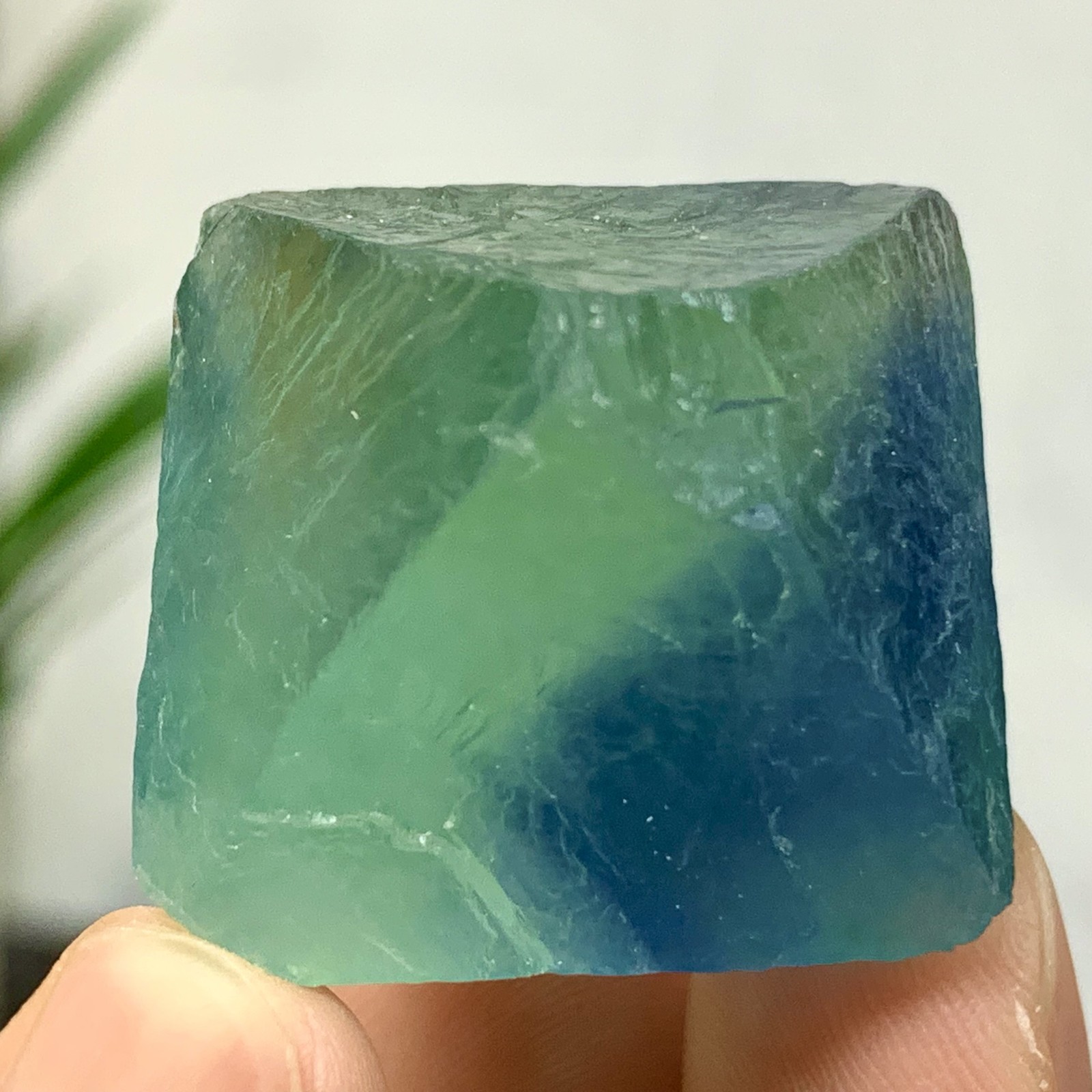37G Blue Green Fluorite Octahedron Crystal for Healing and Energy