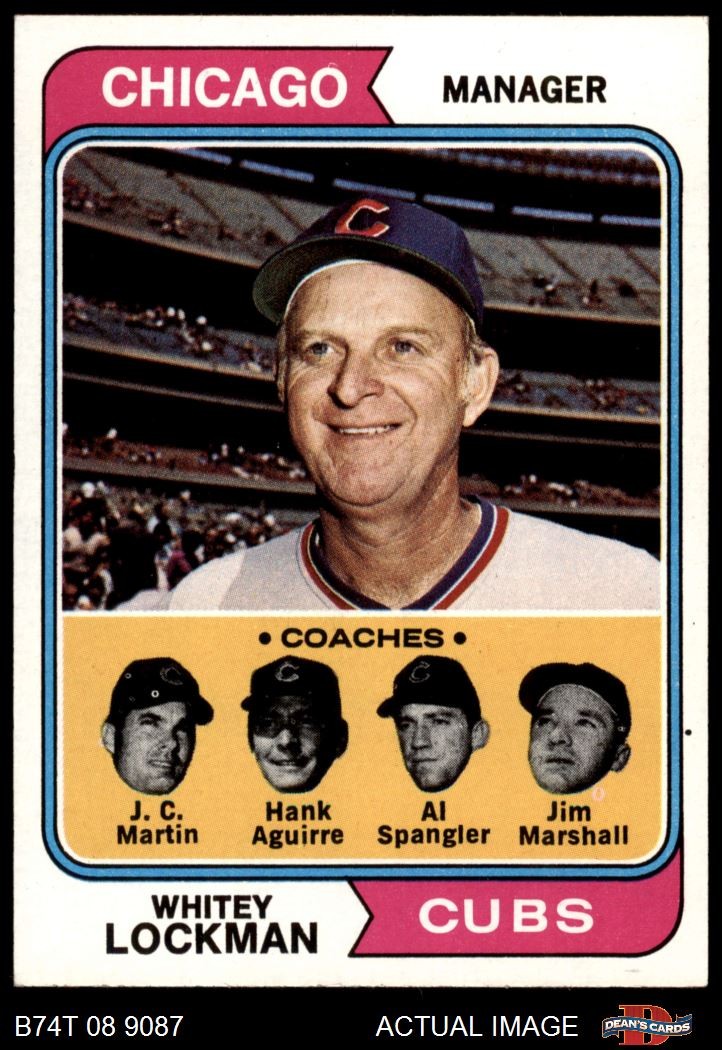 1974 Topps #354 Whitey Lockman Cubs Leaders MANAGER COACH 6.5 - EX/MT+