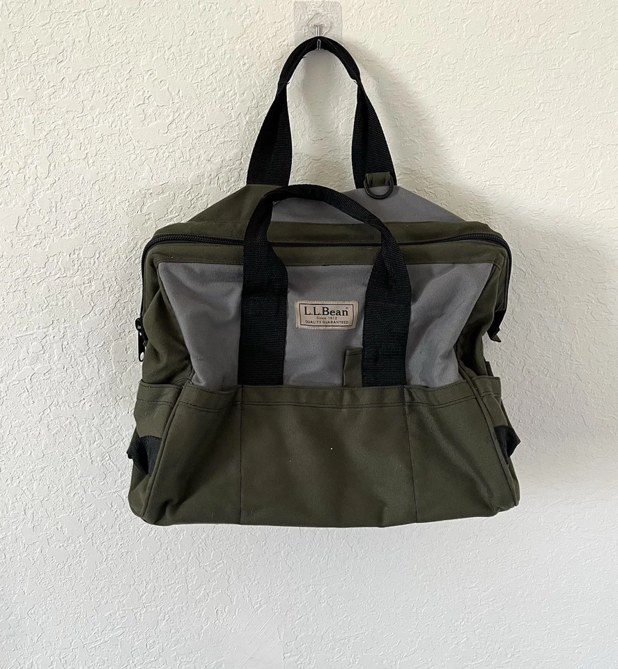 L.L Bean Verde Lona Utilidad Exterior Bolsa de Campo con Correa de Hombro Adjuntable Foto 2 de 4