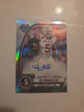 DJ UIAGALELEI 2024 BOWMAN CHROME UNIVERSITY REFRACTOR AUTOGRAPH PA-DUI  /299 Au