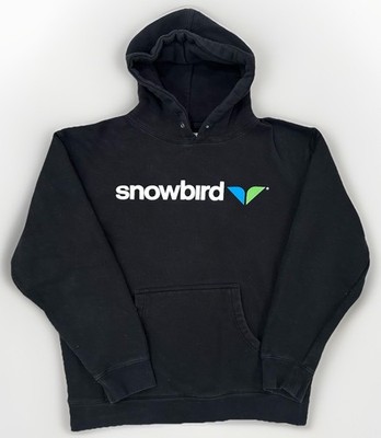 Snowbird Hoodie Sweatshirt Mens Medium Black Ski Resort Pullover Utah