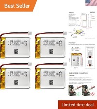4-Pack 3.7V 320mAh Rechargeable Lithium Polymer Battery for Wireless Devices