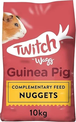 Wagg Twitch Guinea Pig Food 10kg Complementary Feed Nuggets Digestive Health UK