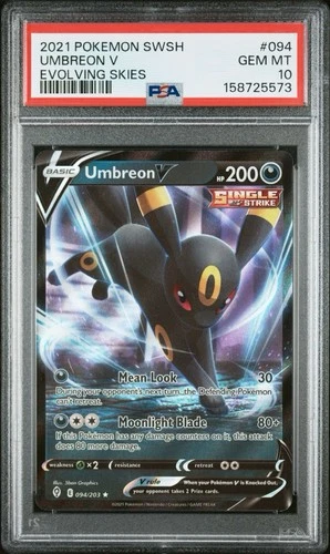 POKEMON SWORD & SHIELD EVOLVING SKIES #094 UMBREON V PSA 10 GEM MINT