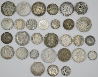 Lot aus 30 Münzen 1863 1950 USA Frankreich Großbritannien Europa Fotos!