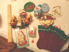 Christmas Ornaments Suncatcher Snowman Racing Bell Santa Stocking Present Pin 15