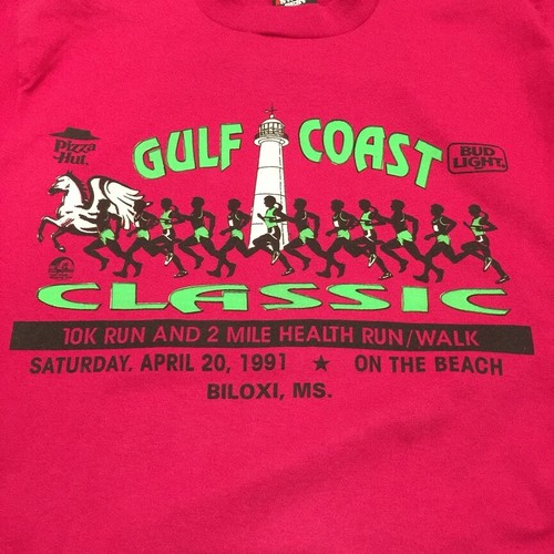 Nos Vintage Biloxi Gulf Coast Classic T Shirt M 90s 10k Bud Light Beer Golds Gym - Bild 3 von 8