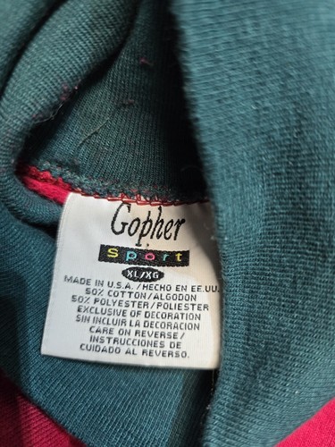 Gopher XL Vintage Teddybär Pullover rot grün Grannycore Quit 90er - Bild 3 von 3