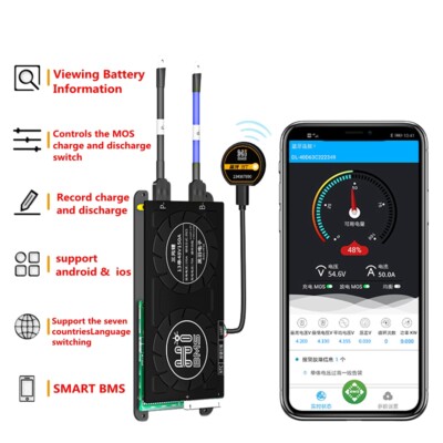 LiFePO4 8S 24V 30-250A Smart BMS Common Port with Balance with Bluetooth Module