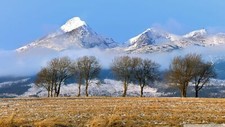 Landscape nature mountains tatra slovakia snowy peak Custom Gaming Mat Desk