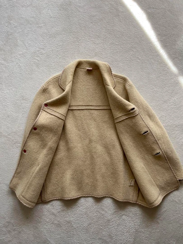 Abrigo de Lana 45R Beige Talla 2 Mujer Regalo de Japón Foto 2 de 4