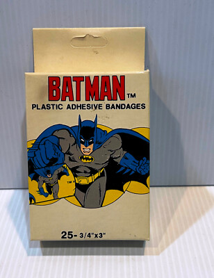 BATMAN Plastic Adhesive Bandages (1989) -- Original Packaging -- Vintage