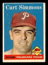 Curt Simmons 1958 Topps #404 Philadelphia Phillies GD-VG
