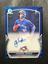 YHOANGEL APONTE 2023 Bowman Chrome Blue Crater Refractor Auto 105/150 1st
