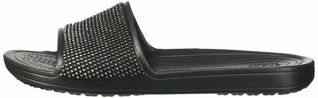 Crocs Womenâs Sloane Ombre DiamantÃ© Embellished Slides Black Size 4 for sale online | eBay