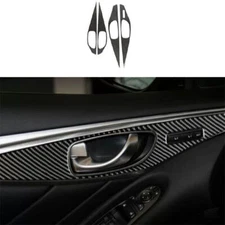 For Infiniti Q50 2014-2023 Real Carbon Fiber Inner Door Panel Bezel Cover Trim