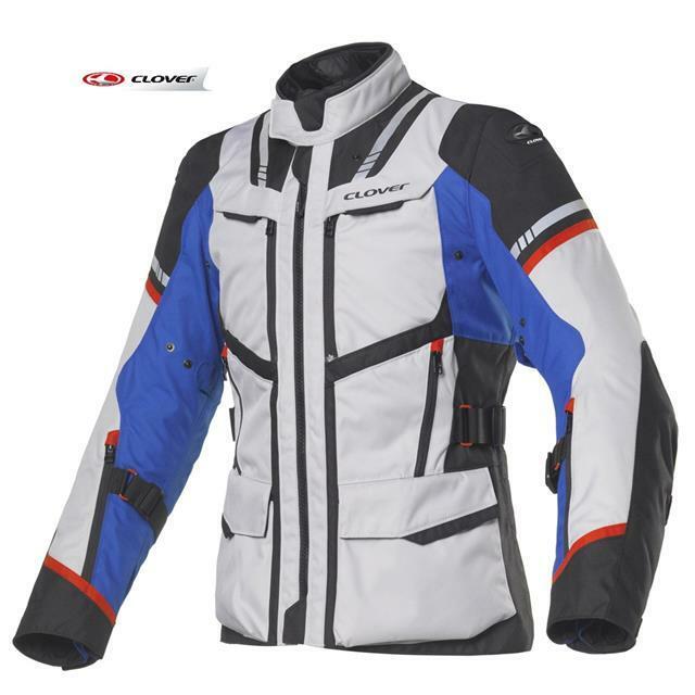 GIACCA MOTO UOMO 4 STAGIONI CON PROTEZIONI CLOVER SAVANA-3 BLU/GRIGIO