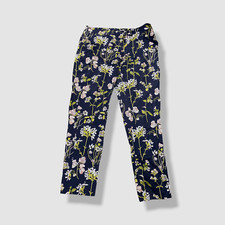 Tommy Hilfiger Women's Blue Floral-Print Chino Pants Size 8