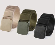 123--125cm New men's canvas sports outdoor nylon buckle leisure belt