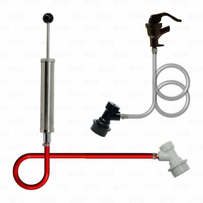 Ball or Pin Lock Beer Corny Keg 8'' Pump Portable Dispenser Faucet Pigtail Set