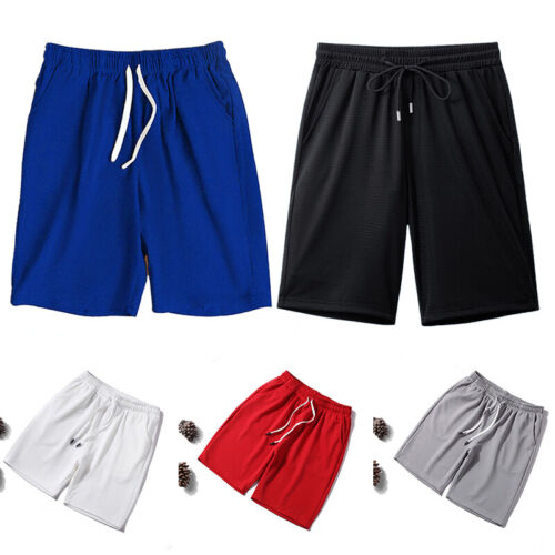 Herren Fitnessstudio Bodybuilding Shorts schnell trocknende Taschen Netz Training Laufen Sport - Bild 1 von 17