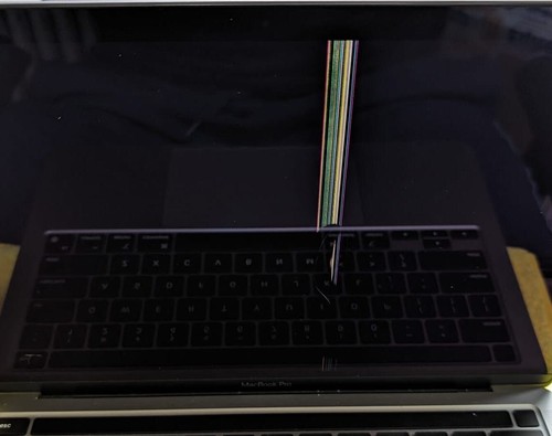 Apple Macbook Pro 13 A2338 LCD Screen Assembly (Space Gray)- Crack on Screen - Picture 5 of 8