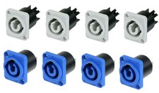 8 Pack - Neutrik NAC3MPB-1  NACMPA-1 PowerCON In/Out Panel Mount Connectors