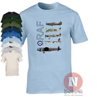 RAF WW2 aircraft T-shirt Spitfire Lancaster Typhoon Hurricane Mosquito