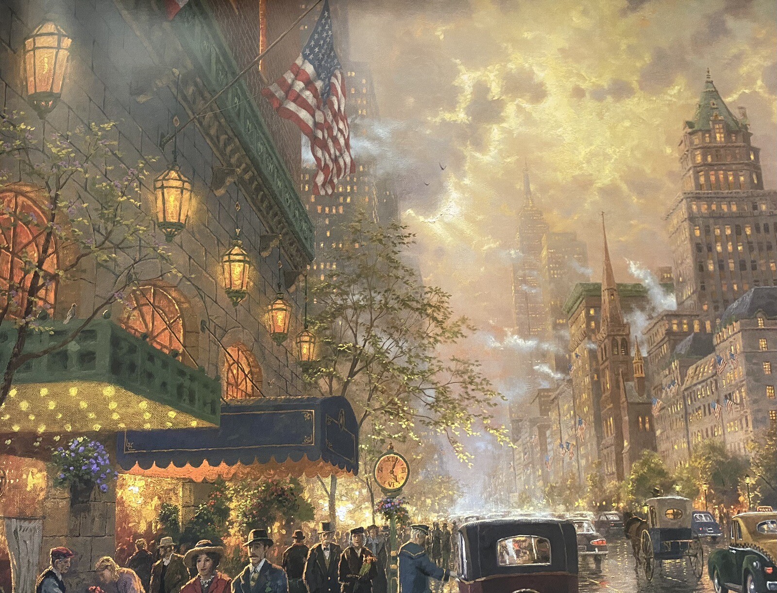 Thomas Kinkade Lithograph New York 5th Avenue Signed, Appraisal, ’d